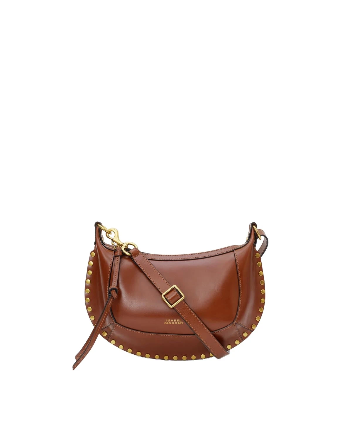 Isabel Marant Oskan Moon Bag in Leather, Cognac Isabel Marant Oskan Moon Bag in Leather, Cognac | Women | Luxury Shoes