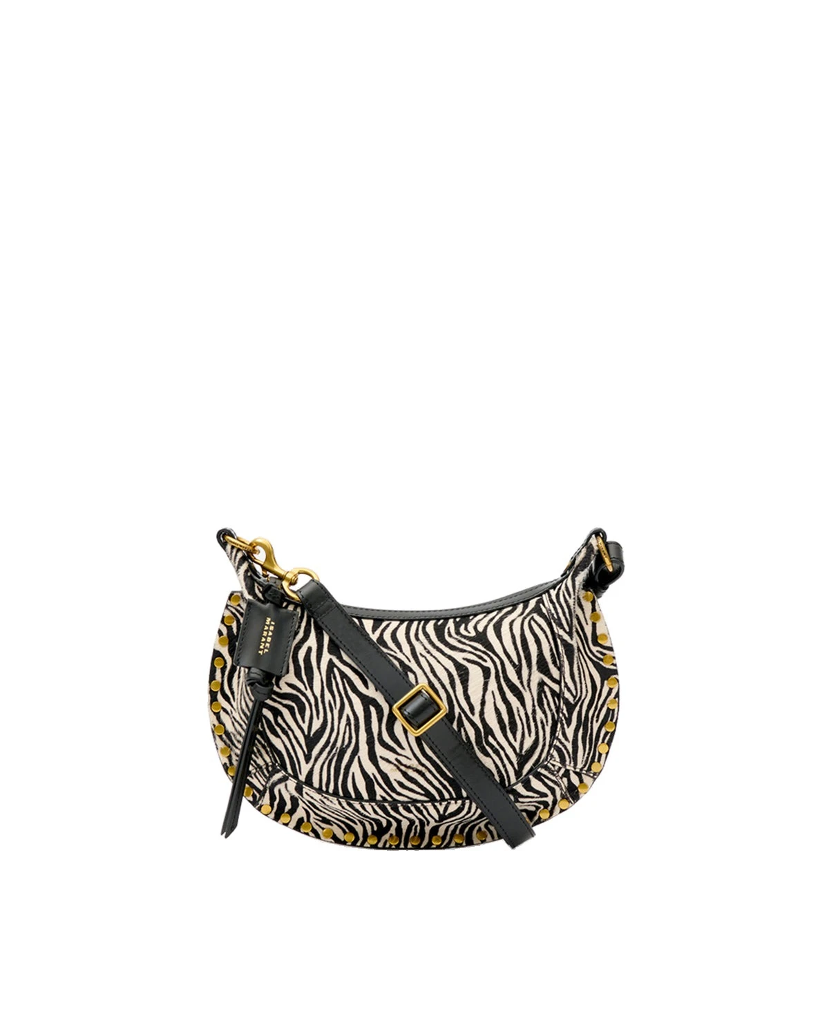 Isabel Marant Oskan Moon Bag in Pony-Effect Leather, Zebra Isabel Marant Oskan Moon Bag in Pony-Effect Leather, Zebra | Women | Luxury Shoes