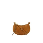 Isabel Marant Oskan Moon Bag in Suede Leather, Cognac | Women | Luxury Shoes 
