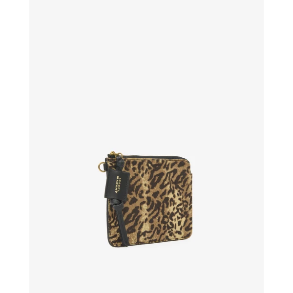 Isabel Marant Oskan Pony Leather Zip Pouch in Fauve | Wallets & Purses | Luxury Shoes 