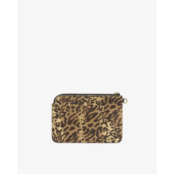 Isabel Marant Oskan Pony Leather Zip Pouch in Fauve | Wallets & Purses | Luxury Shoes 