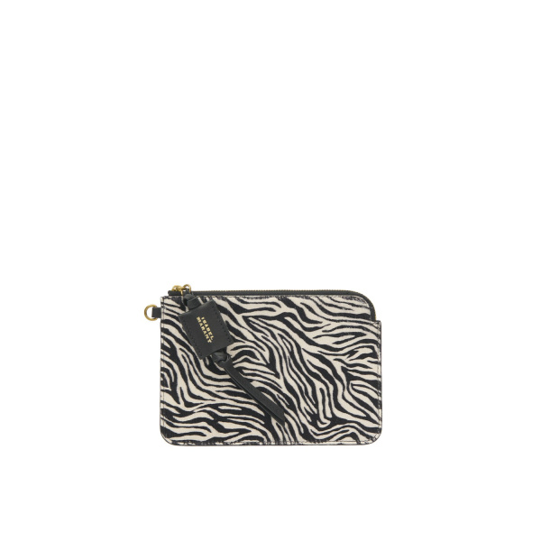 Isabel Marant Oskan Pony Leather Zip Pouch in Zebra | Women | Luxury Shoes 