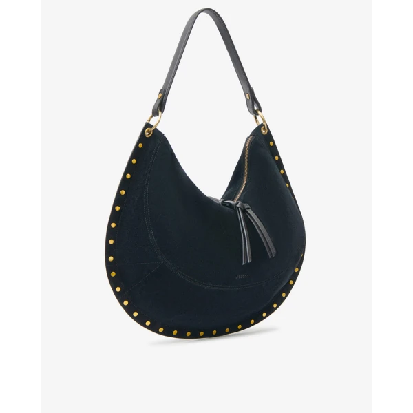 Isabel Marant Oskan Soft L Suede Bag in Black | Shoulder & Crossbody Bags | Luxury Shoes 