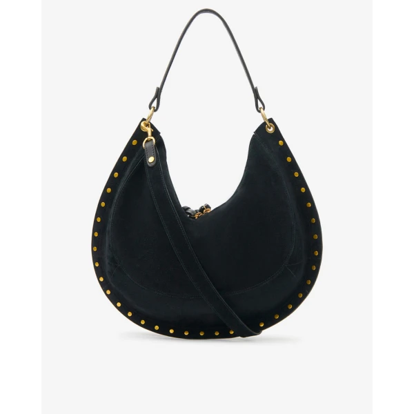Isabel Marant Oskan Soft L Suede Bag in Black | Shoulder & Crossbody Bags | Luxury Shoes 
