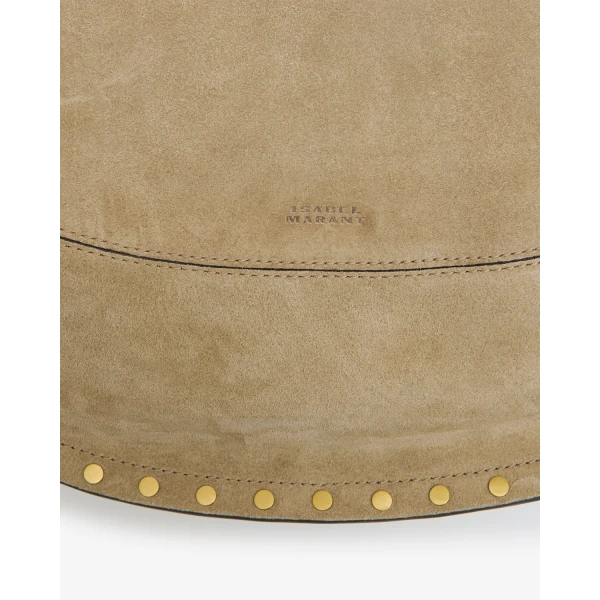 Isabel Marant Oskan Soft L Suede Bag in Smoky Taupe | Shoulder & Crossbody Bags | Luxury Shoes 
