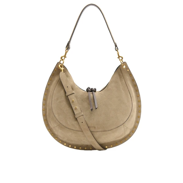 Isabel Marant Oskan Soft L Suede Bag in Smoky Taupe | Women | Luxury Shoes 
