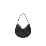 Isabel Marant Oskan Soft Zip Bag in Grained Leather, Black | Women | Luxury Shoes 