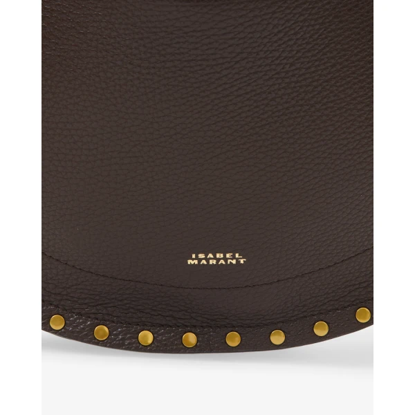 Isabel Marant Oskan Soft Zip Bag in Grained Leather, Coffee | Shoulder & Crossbody Bags | Luxury Shoes 