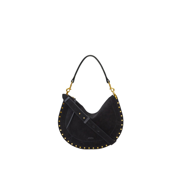 Isabel Marant Oskan Soft Zip Bag in Suede Leather, Black | Women | Luxury Shoes 