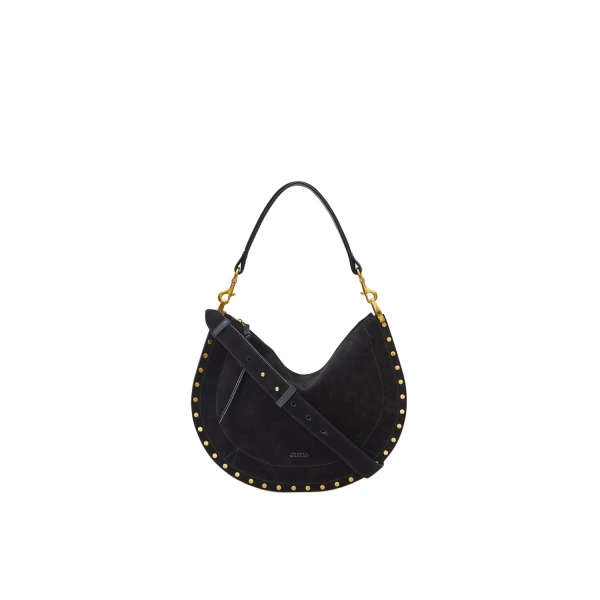 Isabel Marant Oskan Soft Zip Bag in Suede Leather, Black | Women | Luxury Shoes 