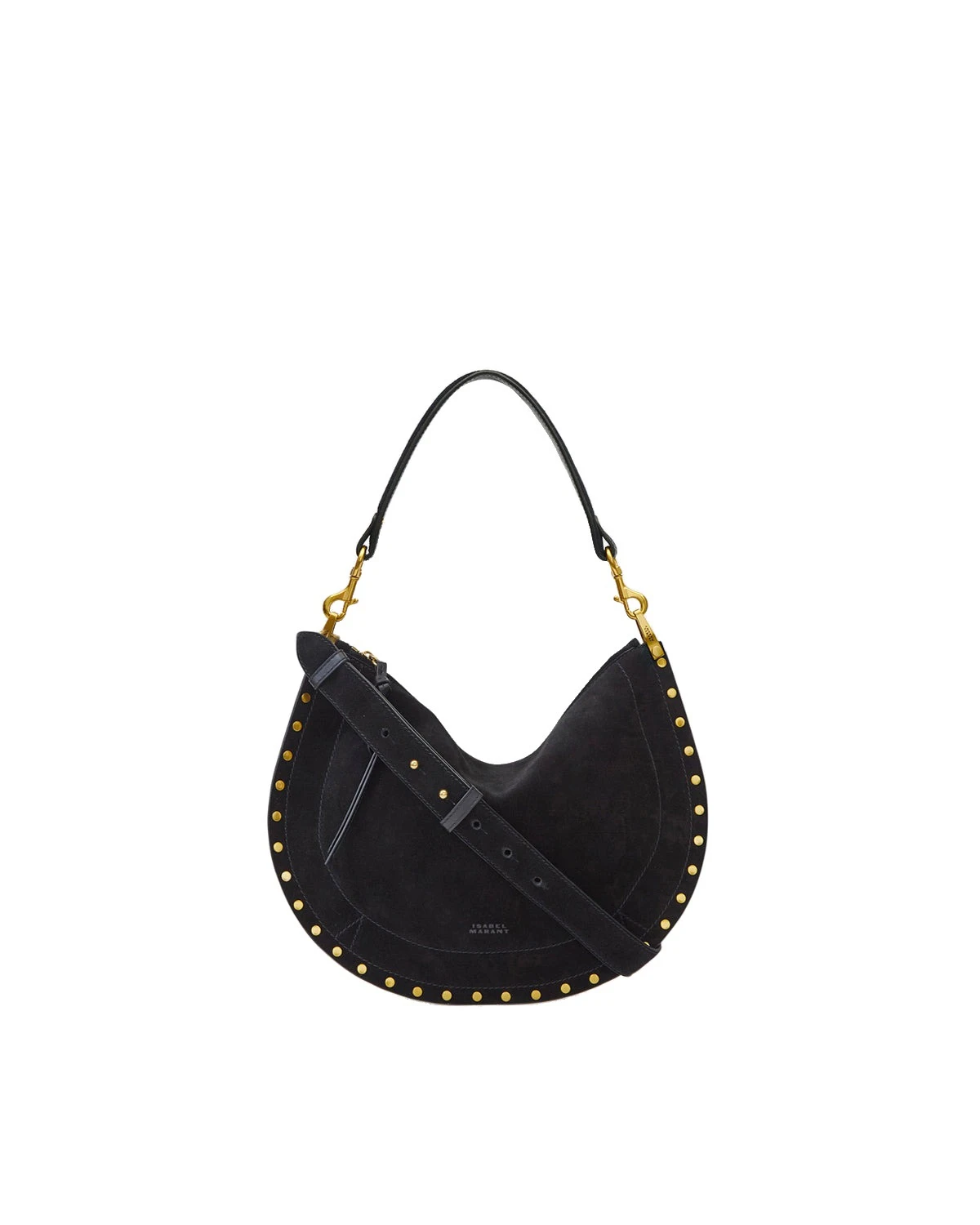 Isabel Marant Oskan Soft Zip Bag in Suede Leather, Black Isabel Marant Oskan Soft Zip Bag in Suede Leather, Black | Women | Luxury Shoes