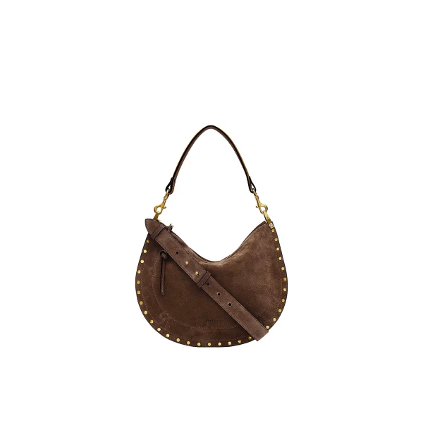 Isabel Marant Oskan Soft Zip Bag in Suede Leather, Coffee | Women | Luxury Shoes 