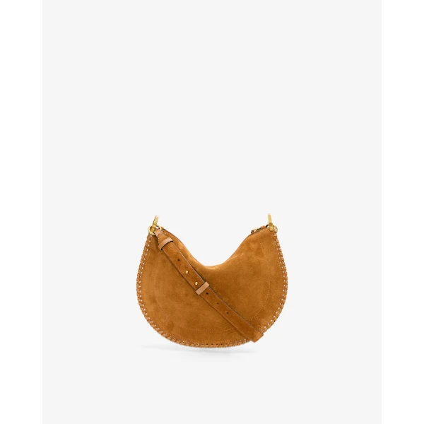 Isabel Marant Oskan Soft Zip Bag in Suede Leather, Cognac | Shoulder & Crossbody Bags | Luxury Shoes 