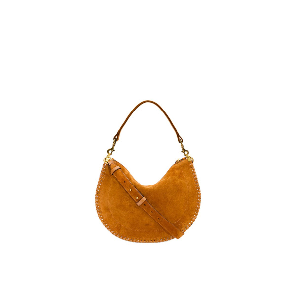Isabel Marant Oskan Soft Zip Bag in Suede Leather, Cognac | Women | Luxury Shoes 