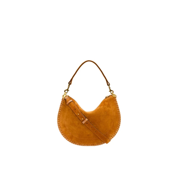 Isabel Marant Oskan Soft Zip Bag in Suede Leather, Cognac | Women | Luxury Shoes 