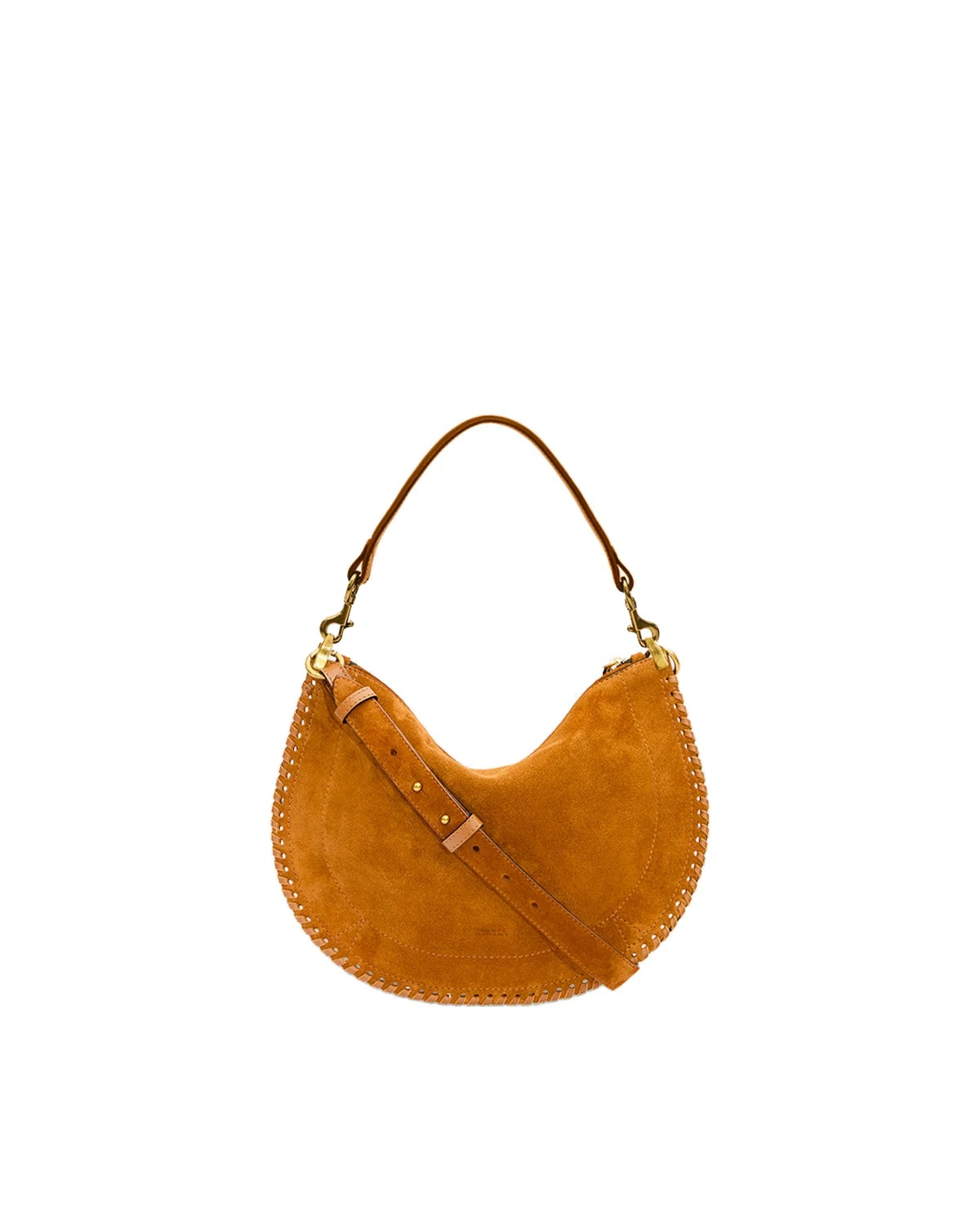 Isabel Marant Oskan Soft Zip Bag in Suede Leather, Cognac Isabel Marant Oskan Soft Zip Bag in Suede Leather, Cognac | Women | Luxury Shoes