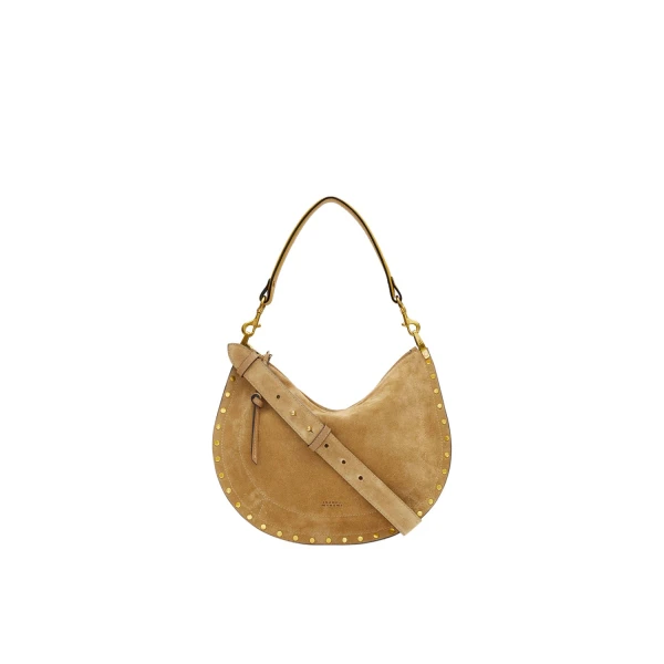 Isabel Marant Oskan Soft Zip Bag in Suede Leather, Taupe | Women | Luxury Shoes 