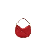 Isabel Marant Oskan Soft Zip Bag in Suede Leather, Scarlet Red | Women | Luxury Shoes 