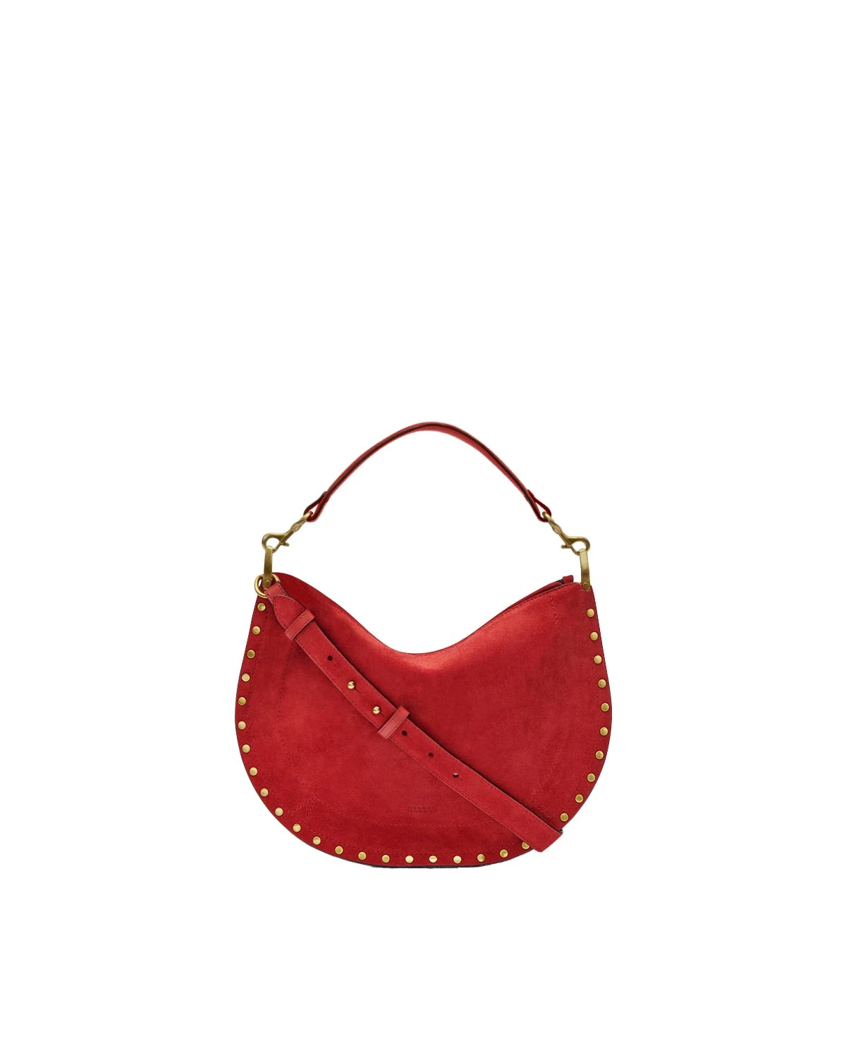 Isabel Marant Oskan Soft Zip Bag in Suede Leather, Scarlet Red Isabel Marant Oskan Soft Zip Bag in Suede Leather, Scarlet Red | Women | Luxury Shoes