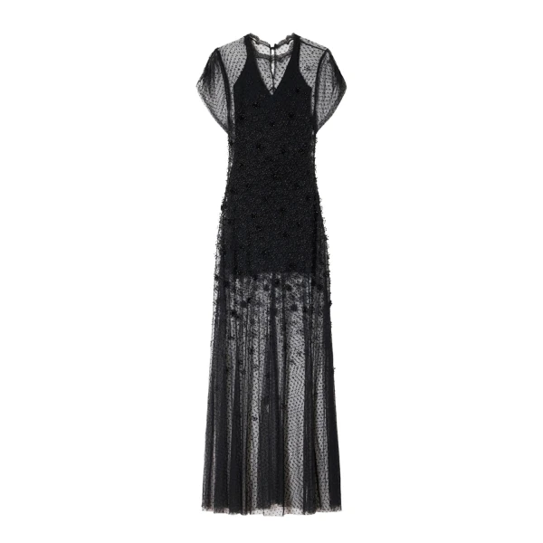 Isabel Marant Otalia Lace Dress in Black | Women | Luxury Shoes 