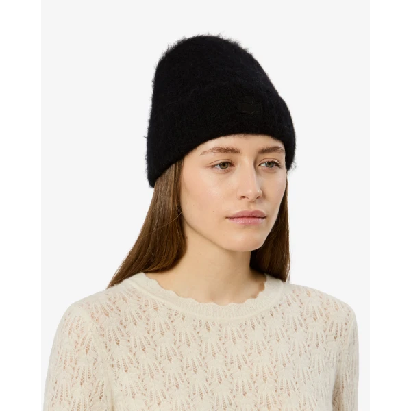 Isabel Marant Peeta Alpaca Beanie in Black | Hats | Luxury Shoes 