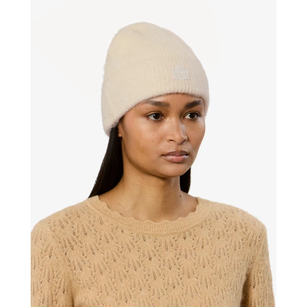 Isabel Marant Peeta Alpaca Beanie in Ecru | Hats | Luxury Shoes 