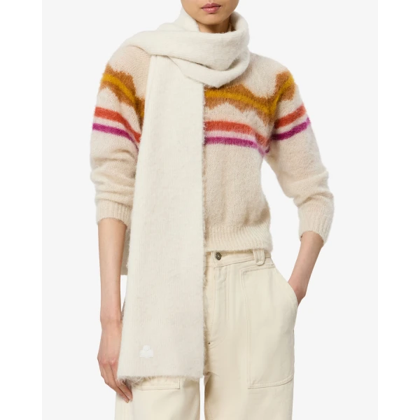 Isabel Marant Peliz Alpaca Scarf in Ecru | Scarves | Luxury Shoes 