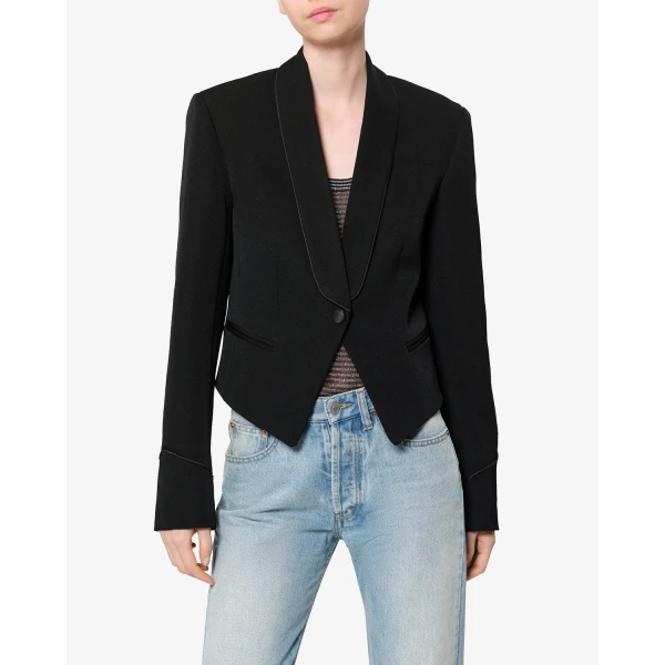 Isabel Marant Pialena Wool Jacket in Black | Jackets | Luxury Shoes 