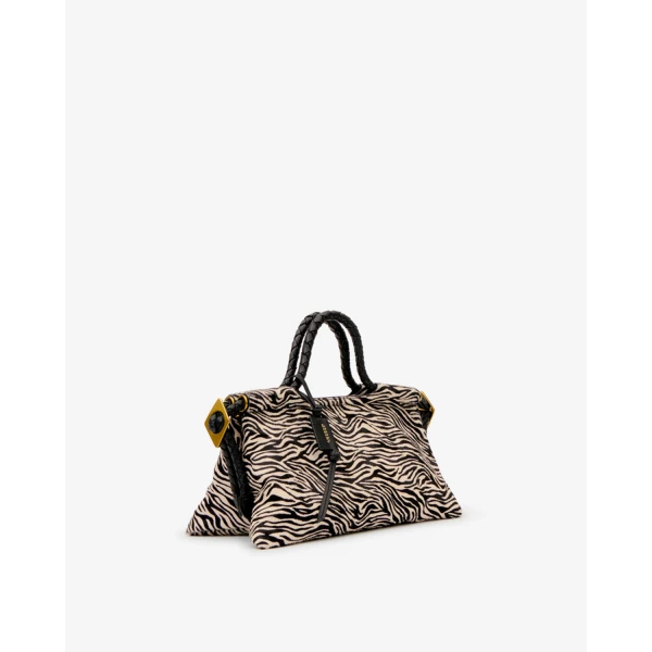 Isabel Marant Pipa M Bag in Pony Leather, Zebra | Shoulder & Crossbody Bags | Luxury Shoes 