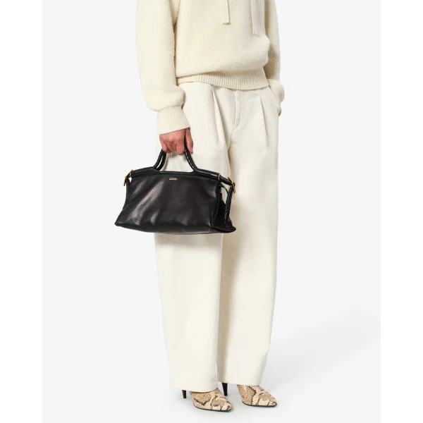 Isabel Marant Pipa M Leather Bag in Black | Shoulder & Crossbody Bags | Luxury Shoes 