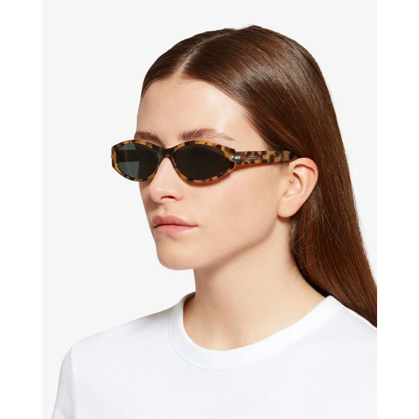 Isabel Marant Pixa Sunglasses in Havana Honey and Green | Sunglasses | Luxury Shoes 