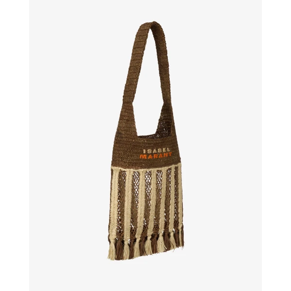 Isabel Marant Praia Small Shoulder Bag in Natural and Brown | Totes & Top-Handle Bags | Luxury Shoes 
