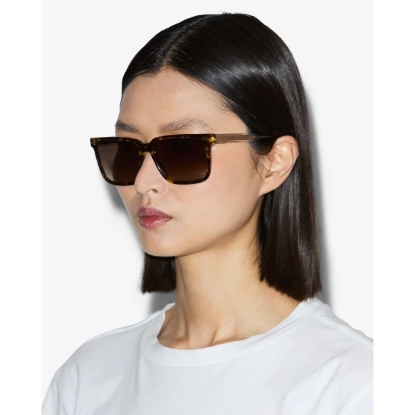 Isabel Marant Priya Squared Sunglasses in Havana and Brown Shaded | Sunglasses | Luxury Shoes 