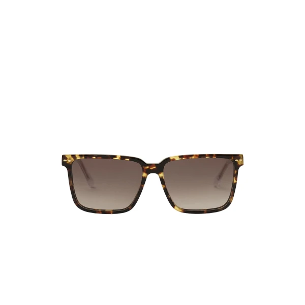 Priya Squared Sunglasses in Havana and Brown Shaded
