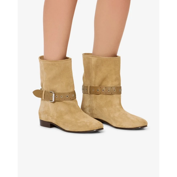 Isabel Marant Reena Ankle Boots in Taupe | Boots | Luxury Shoes 
