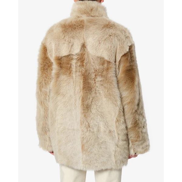 Isabel Marant Rema Shearling Coat in Ecru | Coats | Luxury Shoes 