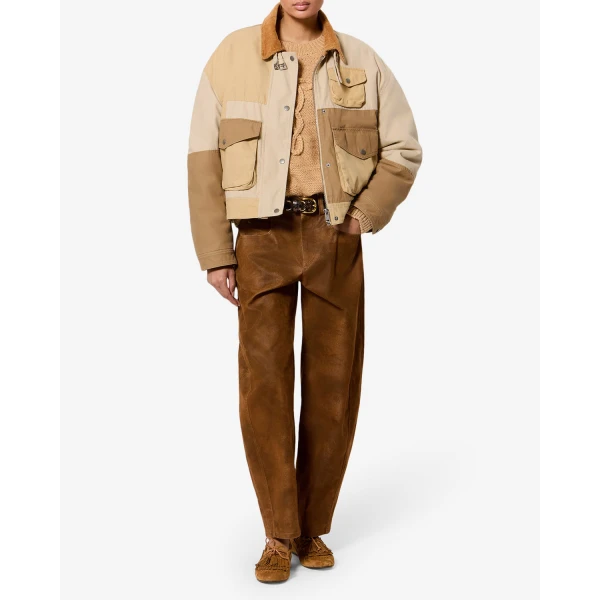 Isabel Marant Risla Jacket in Beige | Shearling Jackets | Luxury Shoes 