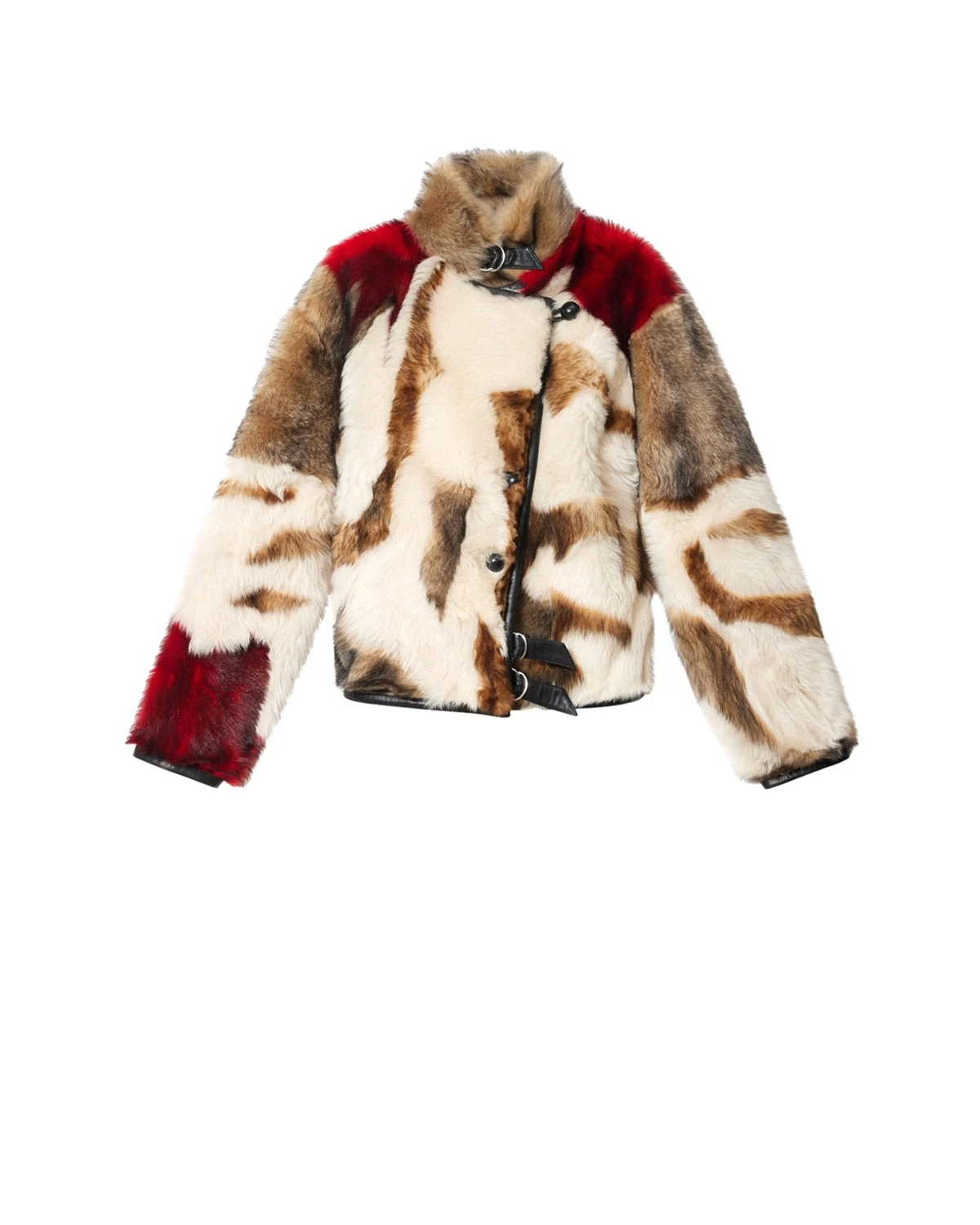 Isabel Marant Roama Shearling Coat in Ecru and Red Isabel Marant Roama Shearling Coat in Ecru and Red | Women | Luxury Shoes