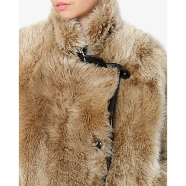 Isabel Marant Roama Shearling Coat in Ecru | Coats | Luxury Shoes 