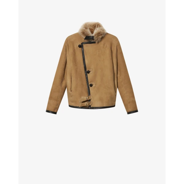 Isabel Marant Roama Shearling Coat in Ecru | Coats | Luxury Shoes 