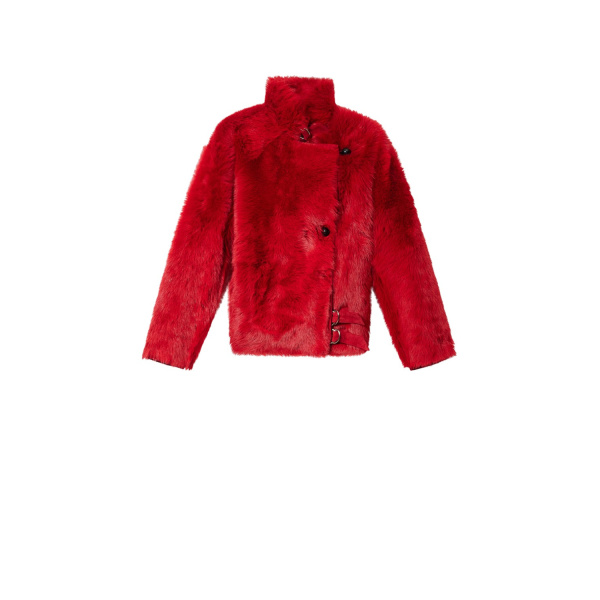 Isabel Marant Roama Shearling Coat in Red | Women | Luxury Shoes 