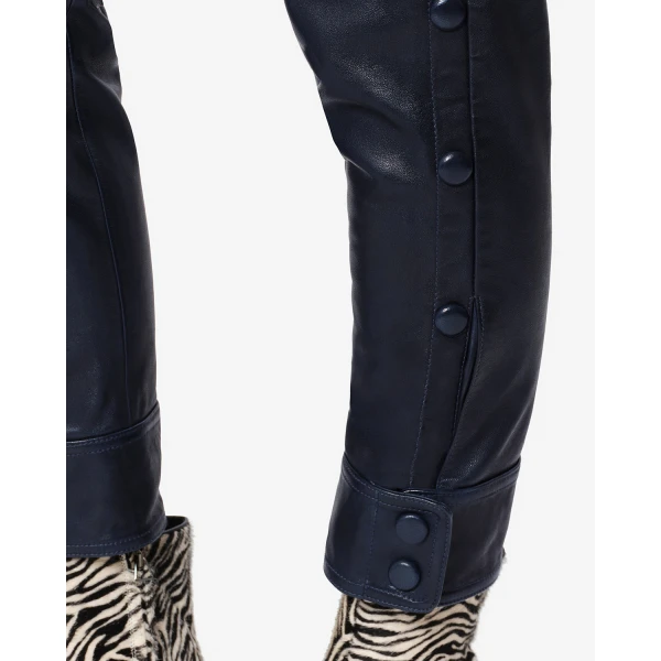 Isabel Marant Rolinda Leather Pants in Dark Navy | Pants | Luxury Shoes 