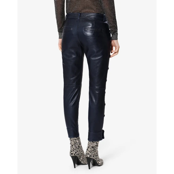 Isabel Marant Rolinda Leather Pants in Dark Navy | Pants | Luxury Shoes 
