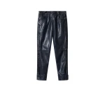 Isabel Marant Rolinda Leather Pants in Dark Navy | Women | Luxury Shoes 