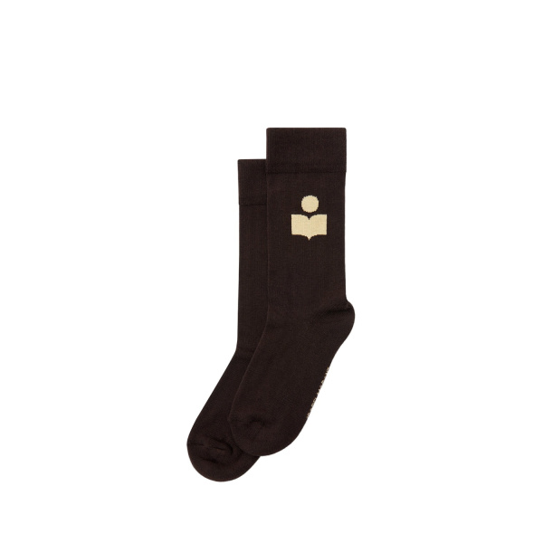 Isabel Marant Siloki Socks in Chocolate | Women | Luxury Shoes 