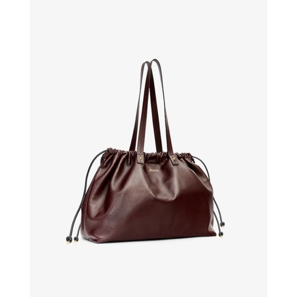 Isabel Marant Silven Leather Tote in Burgundy | Totes & Top-Handle Bags | Luxury Shoes 