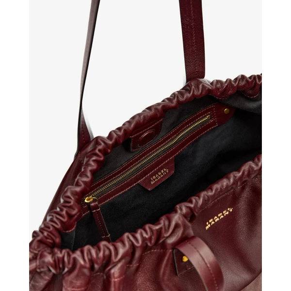 Isabel Marant Silven Leather Tote in Burgundy | Totes & Top-Handle Bags | Luxury Shoes 