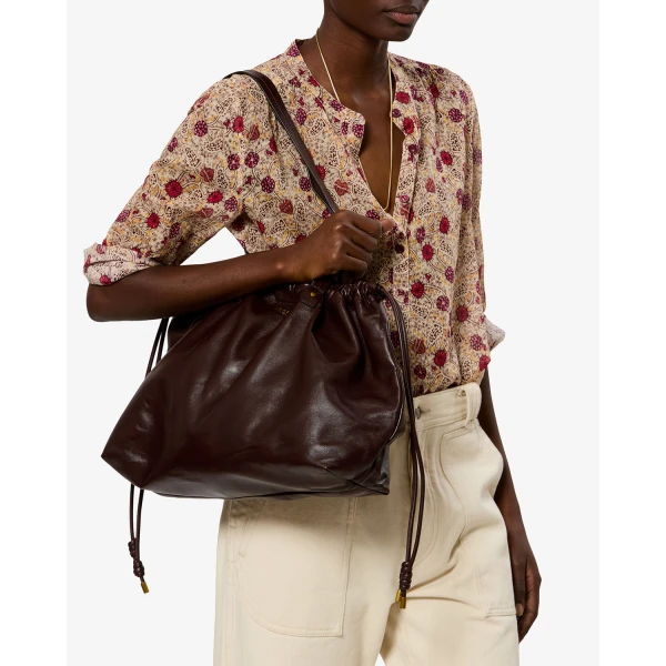 Isabel Marant Silven Leather Tote in Burgundy | Totes & Top-Handle Bags | Luxury Shoes 
