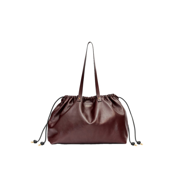 Isabel Marant Silven Leather Tote in Burgundy | Women | Luxury Shoes 