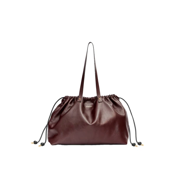 Silven Leather Tote in Burgundy